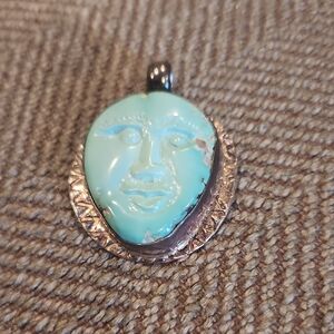 Vintage MoonFace Silver Pendant